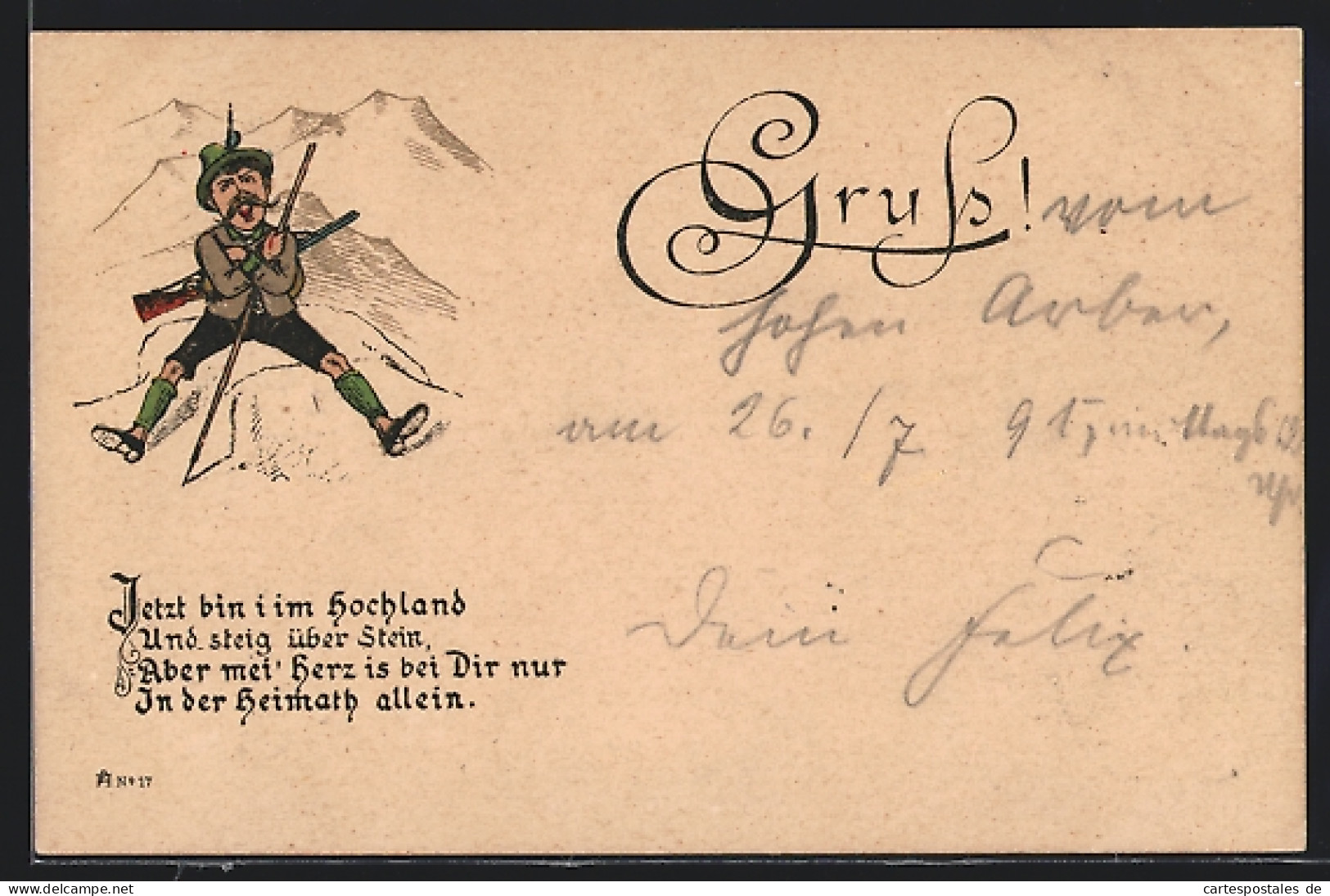 Vorläufer-AK Jäger In Bergtracht Singt Ein Lied, 1891  - Chasse