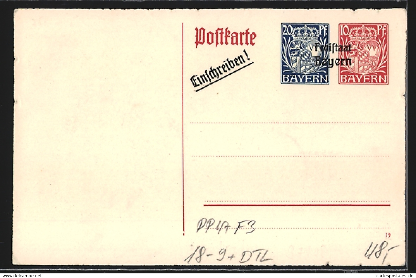 Lithographie Ganzsache Bayern PP47F3: Bad-Bocklet, Panorama Mit Ort Und Weiden  - Cartes Postales