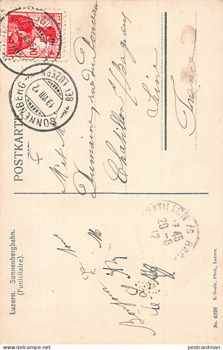 Schweiz - Luzern - Sonnenbergbahn - Verlag E. Goetz 4896 - Lucerne