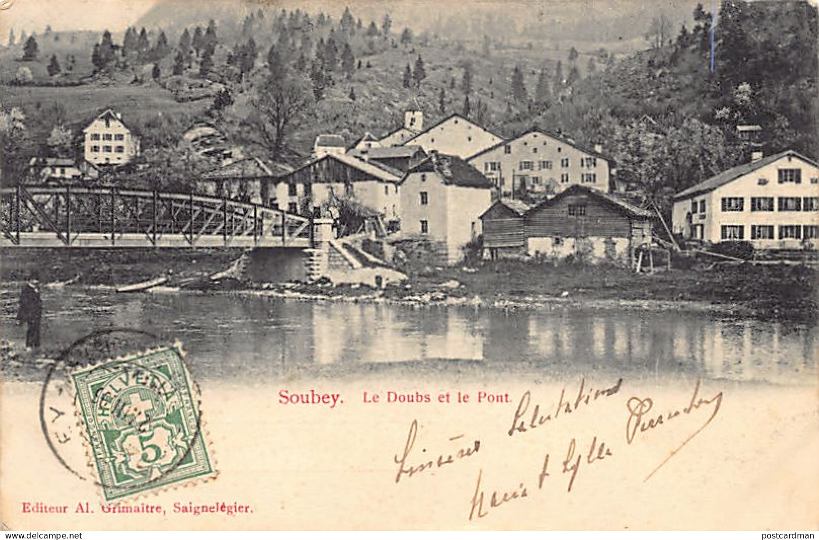 Suisse - Soubey (JU) Le Doubs Et Le Pont - Ed. Al. Grimaître  - Autres & Non Classés