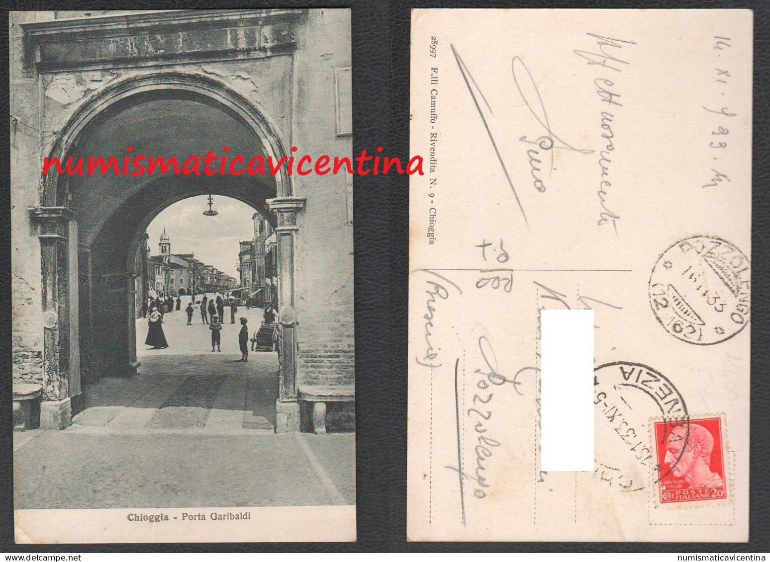 Chioggia Porta Garibaldi Viaggiata 1933 X Pozzolengo - Venezia (Venice)