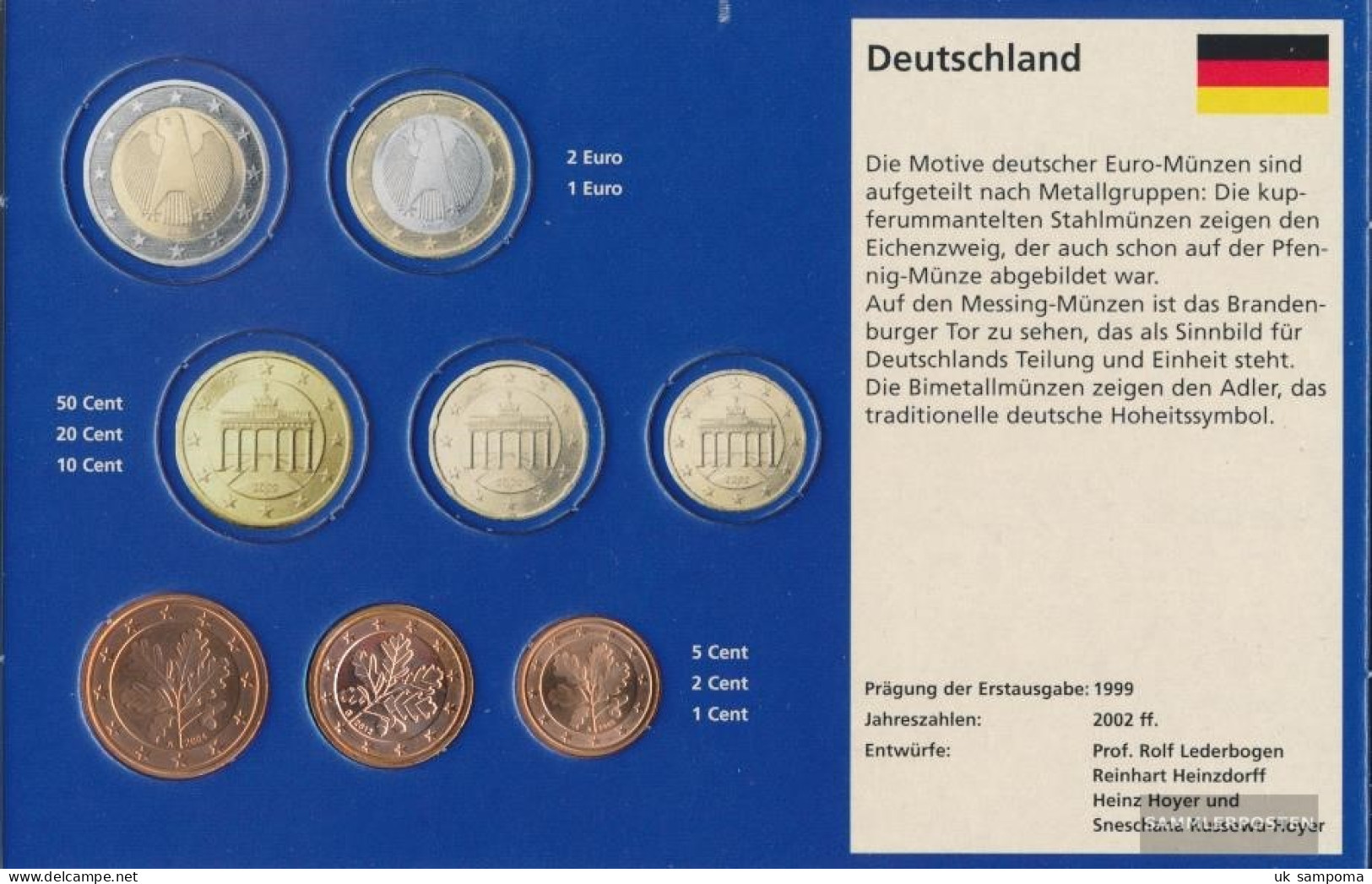 FRD (FR.Germany) D1 - 3 Stgl./unzirkuliert Mixed Vintages From 2002 Kursmünzen 1,2 And 5 CENT - Allemagne