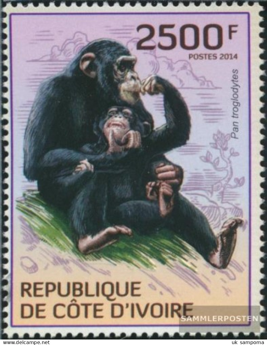 The Ivory Coast 1618 (complete Issue) Unmounted Mint / Never Hinged 2014 Monkeys - Costa D'Avorio (1960-...)