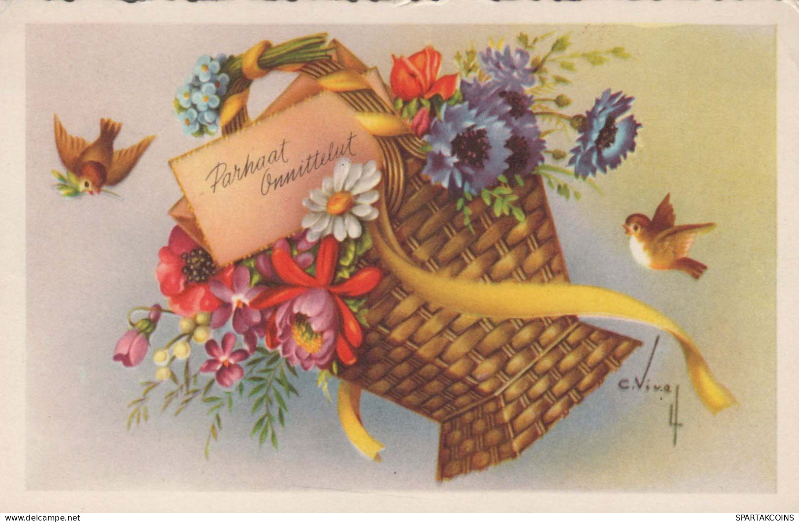 FLOWERS Vintage Ansichtskarte Postkarte CPSMPF #PKG068.A - Flores