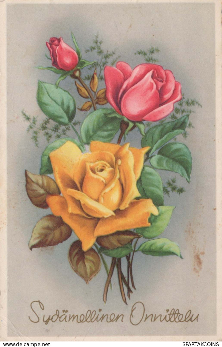 FLOWERS Vintage Postcard CPA #PKE616.A - Flores