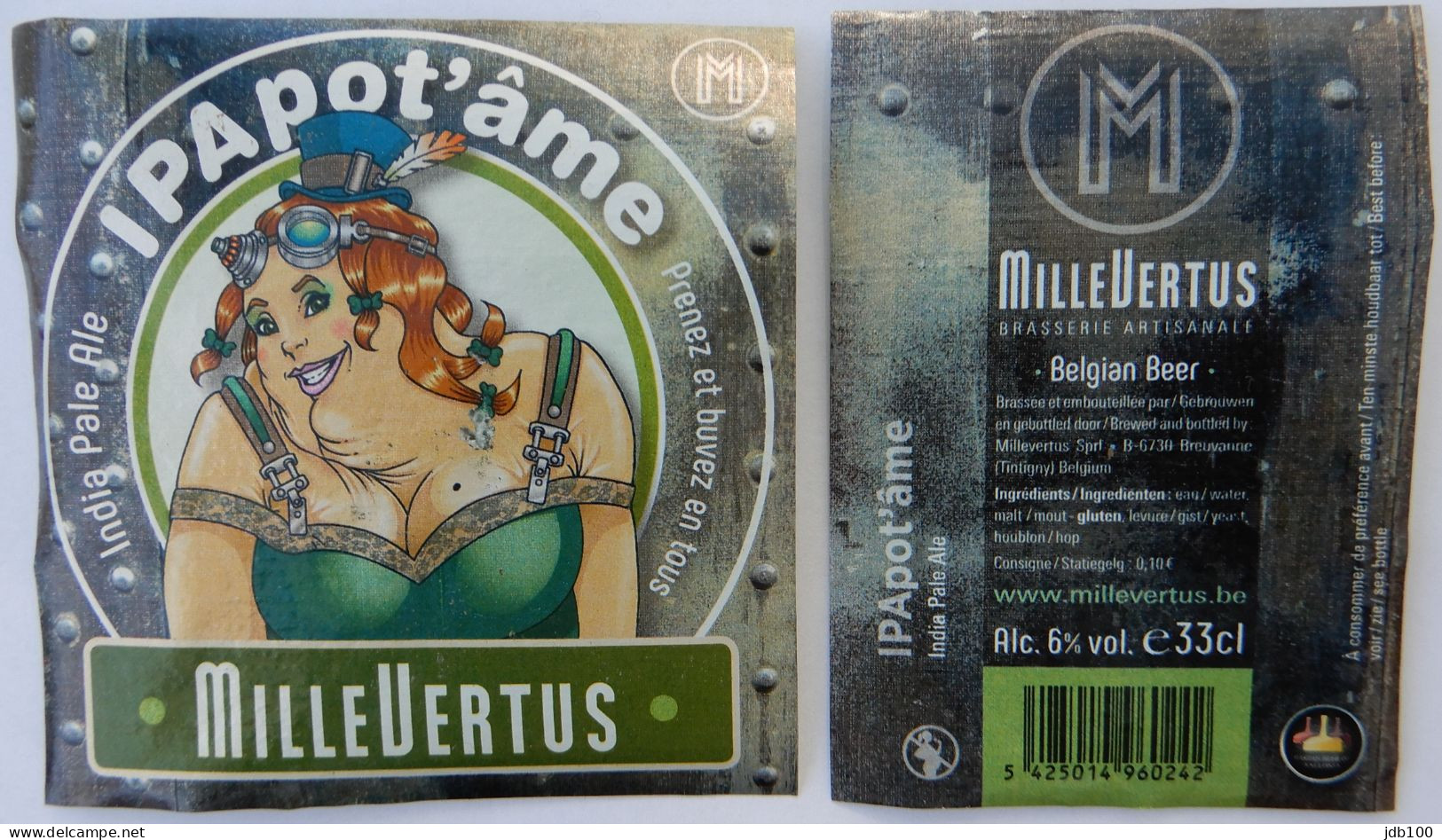 Bier Etiket (5p3), étiquette De Bière, Beer Label, IPA Pot'âme Brouwerij Millevertus - Bier