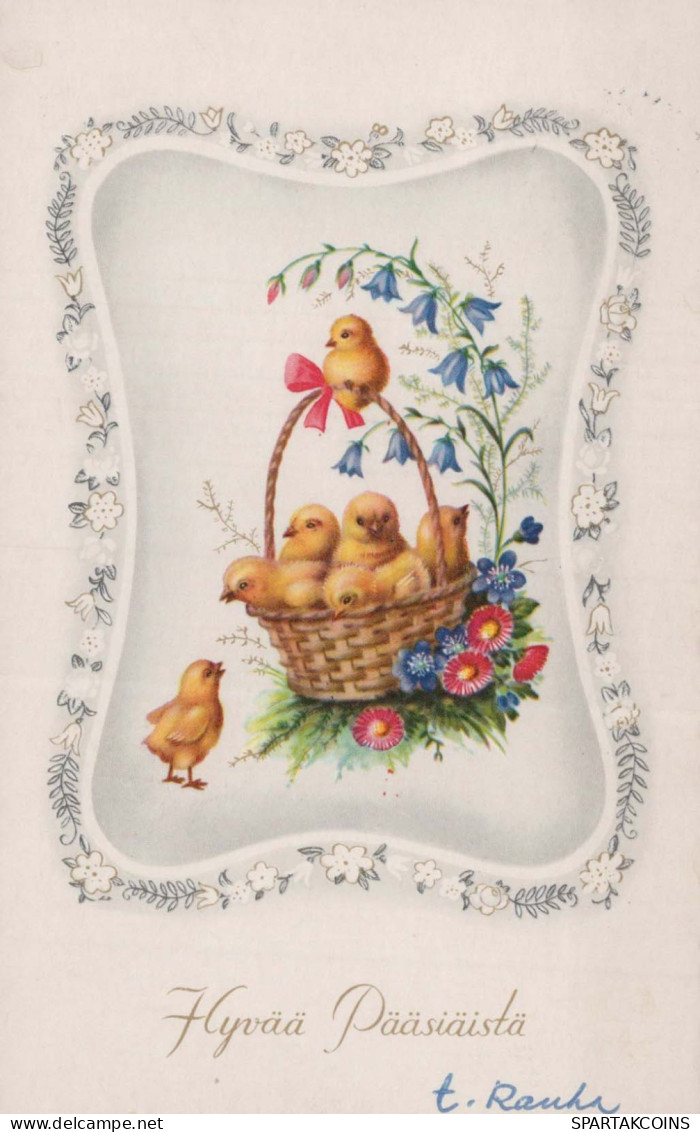 OSTERN HUHN EI Vintage Ansichtskarte Postkarte CPA #PKE080.A - Easter
