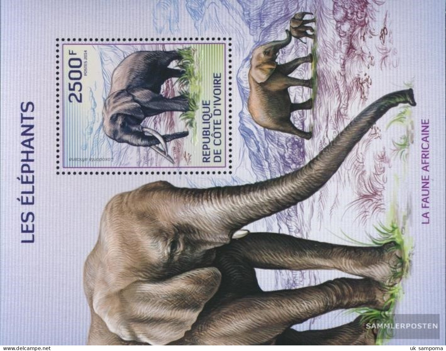 The Ivory Coast Block210A (complete Issue) Unmounted Mint / Never Hinged 2014 Savannenelefant - Costa D'Avorio (1960-...)