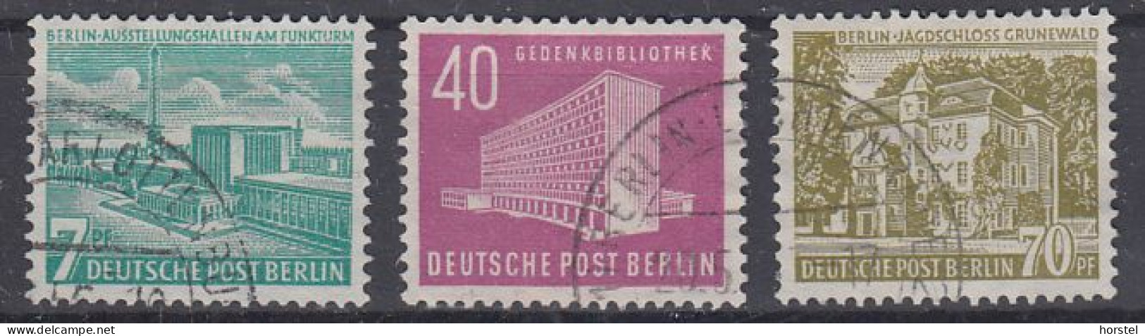 Deutschland Mi 121-23 Berliner Bauten - Amerika Gedenkbibliothek - Jagdschloß Grunewald - Funkturm - Gebruikt
