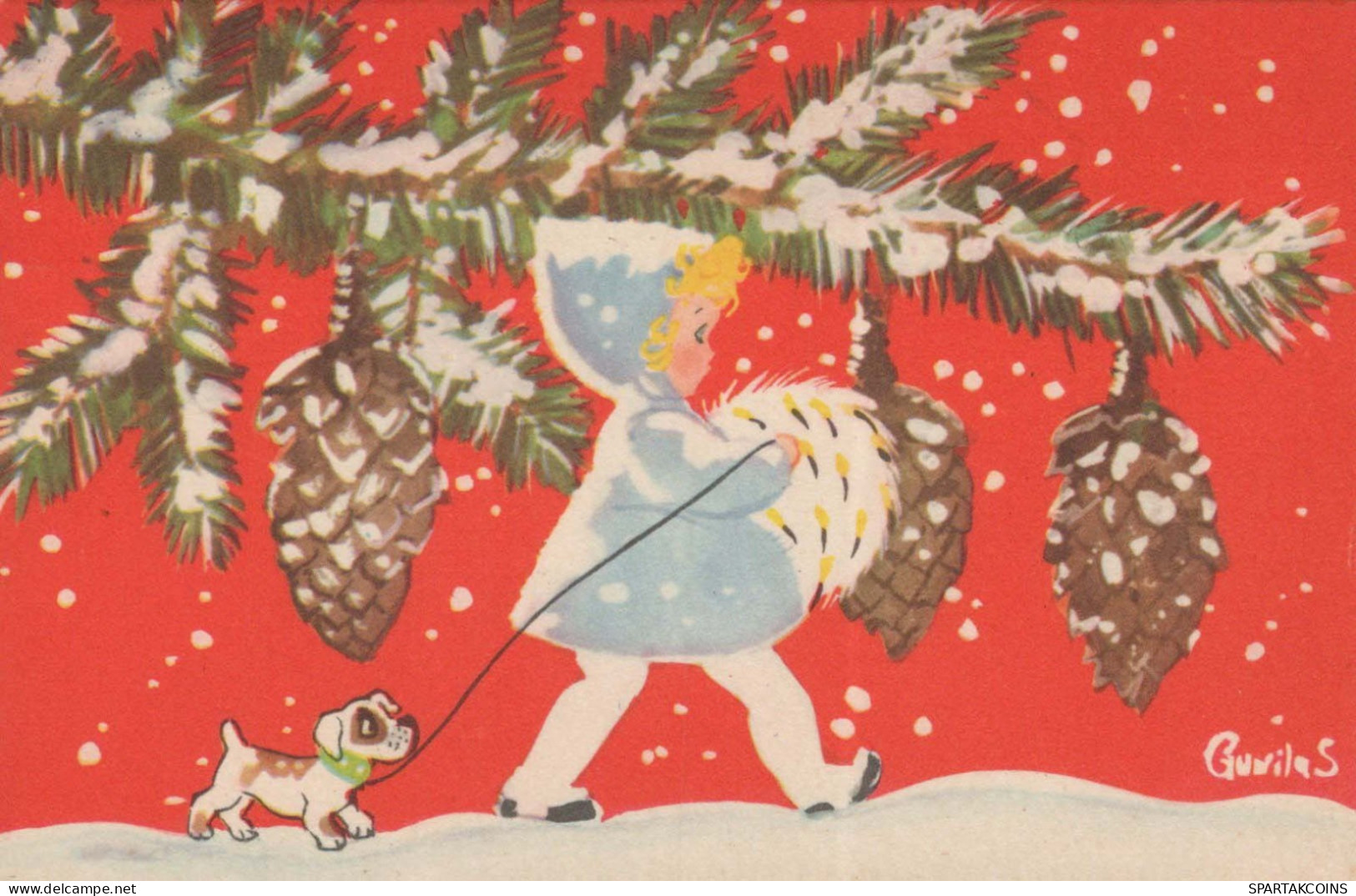Buon Anno Natale BAMBINO Vintage Cartolina CPSMPF #PKD817.A - Nouvel An