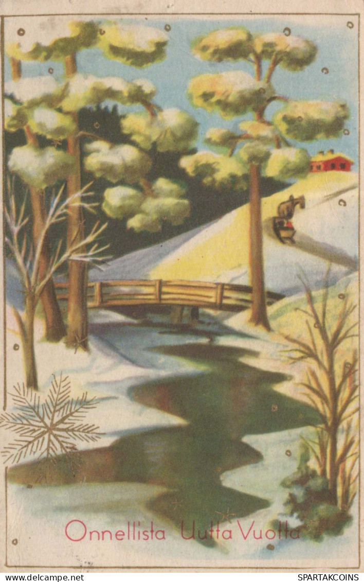 Neujahr Weihnachten Vintage Ansichtskarte Postkarte CPSMPF #PKD709.A - Nouvel An