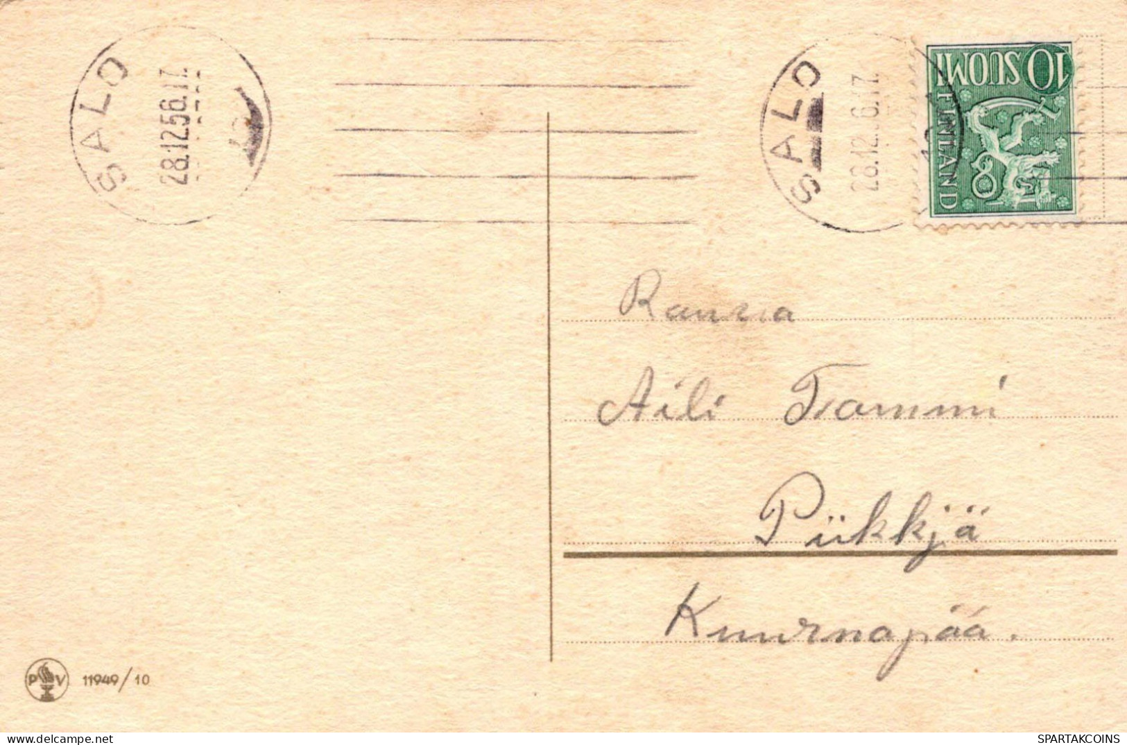 Bonne Année Noël FLEURS Vintage Carte Postale CPSMPF #PKD698.A - Nouvel An
