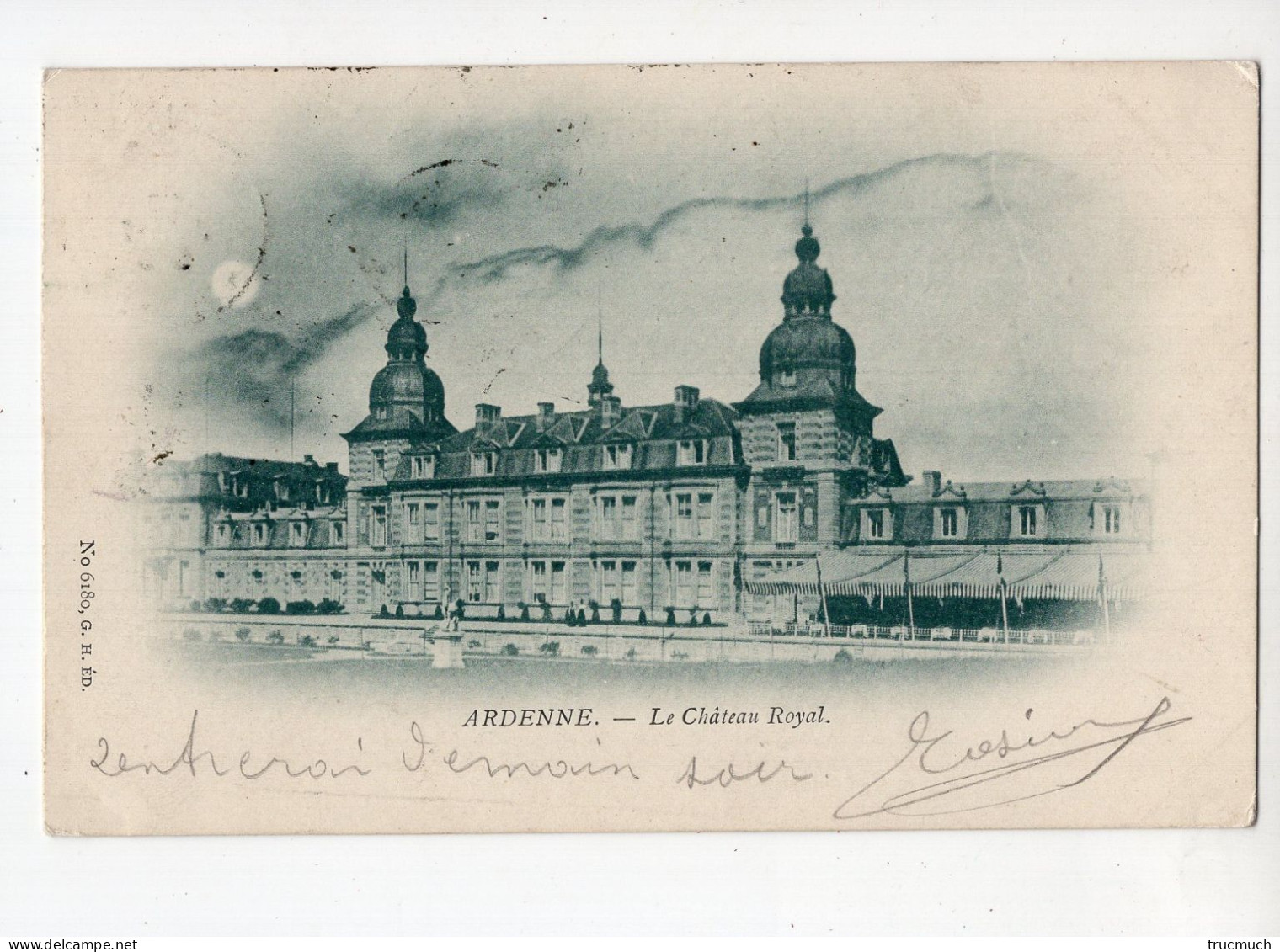 HOUYET - Le Château Royal  ARDENNE *Edit.: G.H. N° 6180* 1899*carte Dite "à La Lune"* - Houyet
