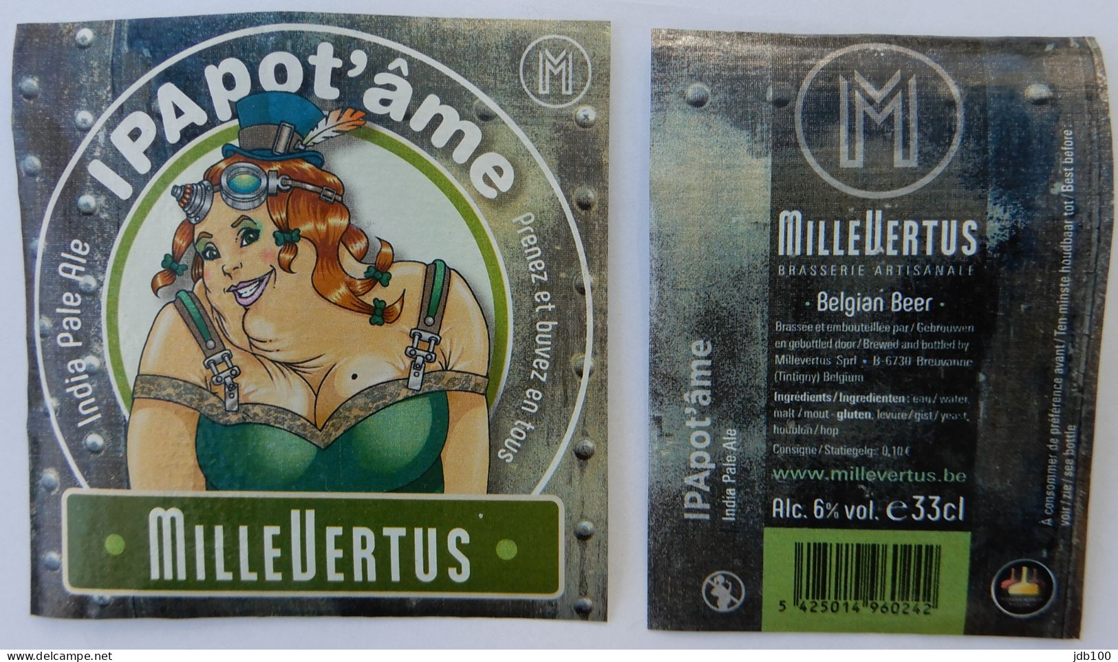 Bier Etiket (5p5), étiquette De Bière, Beer Label, IPA Pot'âme Brouwerij Millevertus - Bière