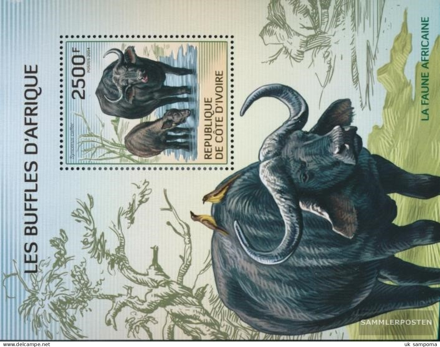 The Ivory Coast Block205A (complete Issue) Unmounted Mint / Never Hinged 2014 Kaffernbüffel - Ivory Coast (1960-...)