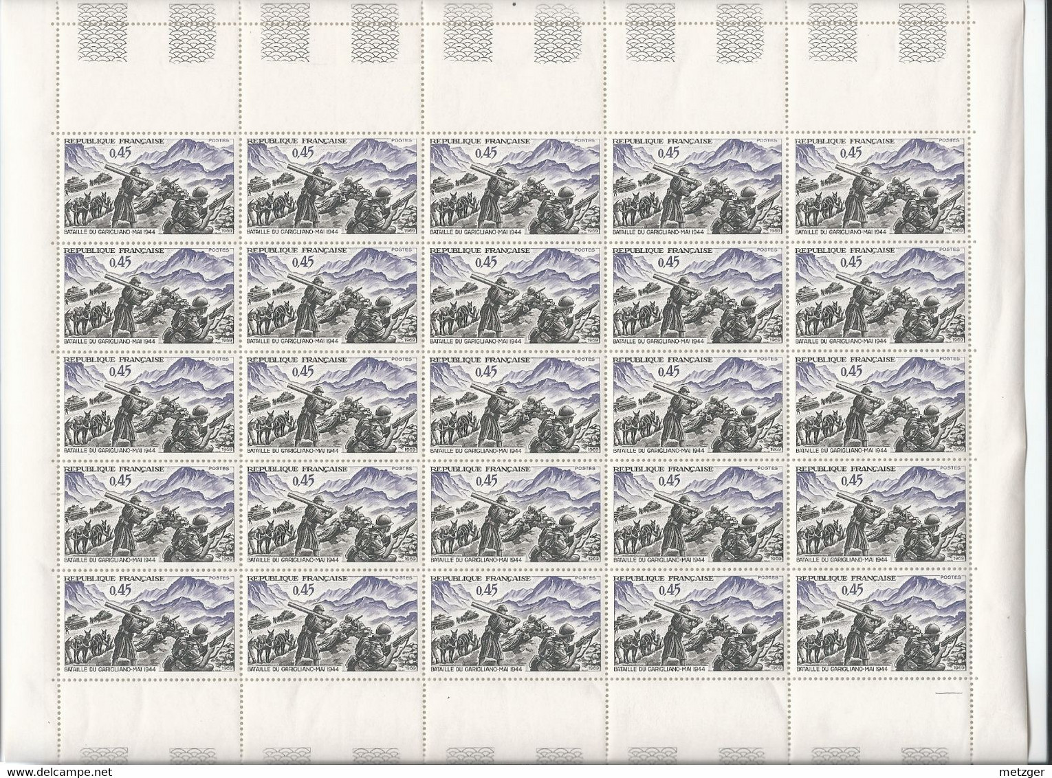 Feuille Complète De  25 Timbres Du  N° 1601 Victoire De Garigliano . - Full Sheets