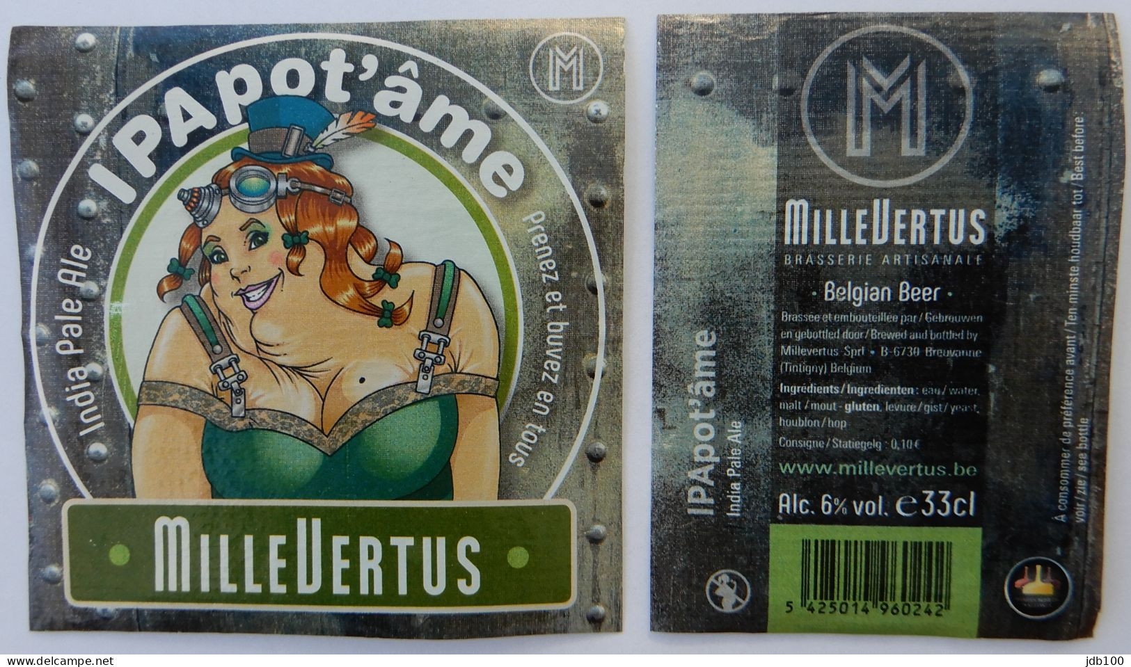 Bier Etiket (5p6), étiquette De Bière, Beer Label, IPA Pot'âme Brouwerij Millevertus - Bier