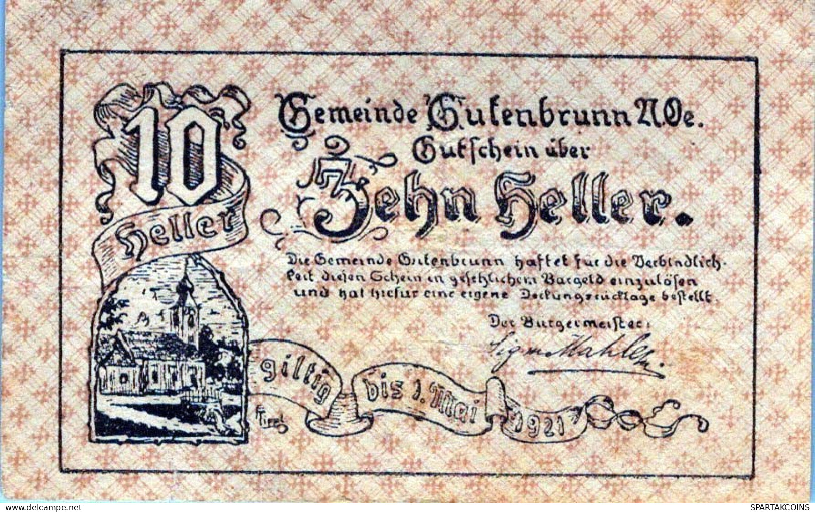 10 HELLER Stadt Österreich Notgeld Papiergeld Banknote #PF042 - Lokale Ausgaben