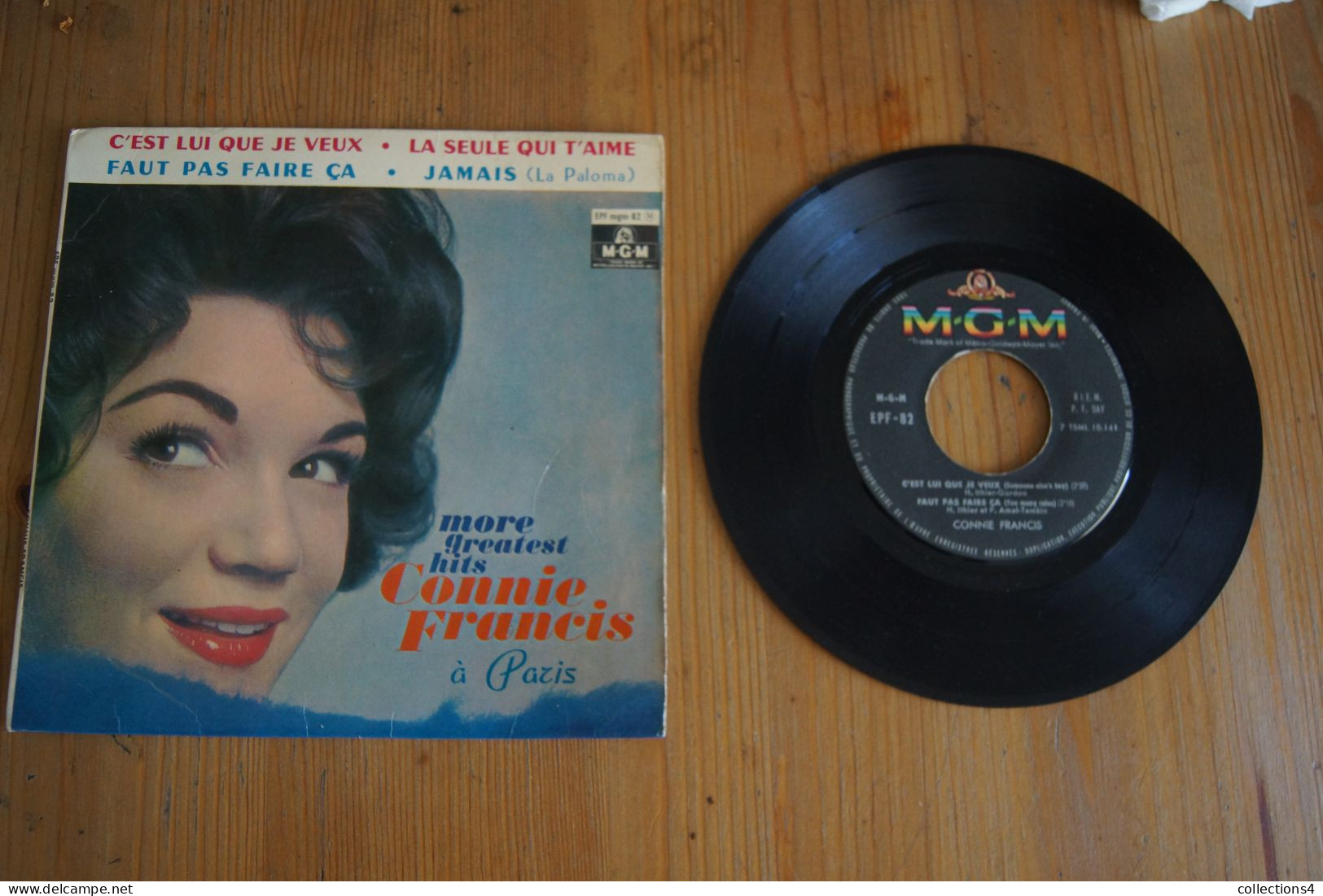 CONNIE FRANCIS A PARIS   RARE  EP 1962 CHANTE EN FRANCAIS   POP FOLK - 45 G - Maxi-Single