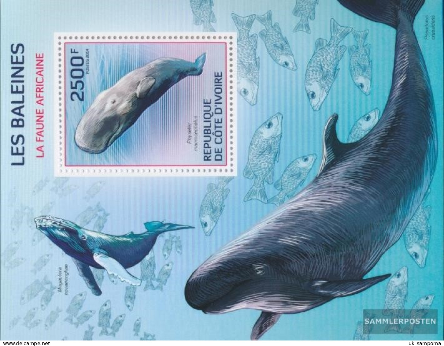 The Ivory Coast Block204A (complete Issue) Unmounted Mint / Never Hinged 2014 Whales - Côte D'Ivoire (1960-...)