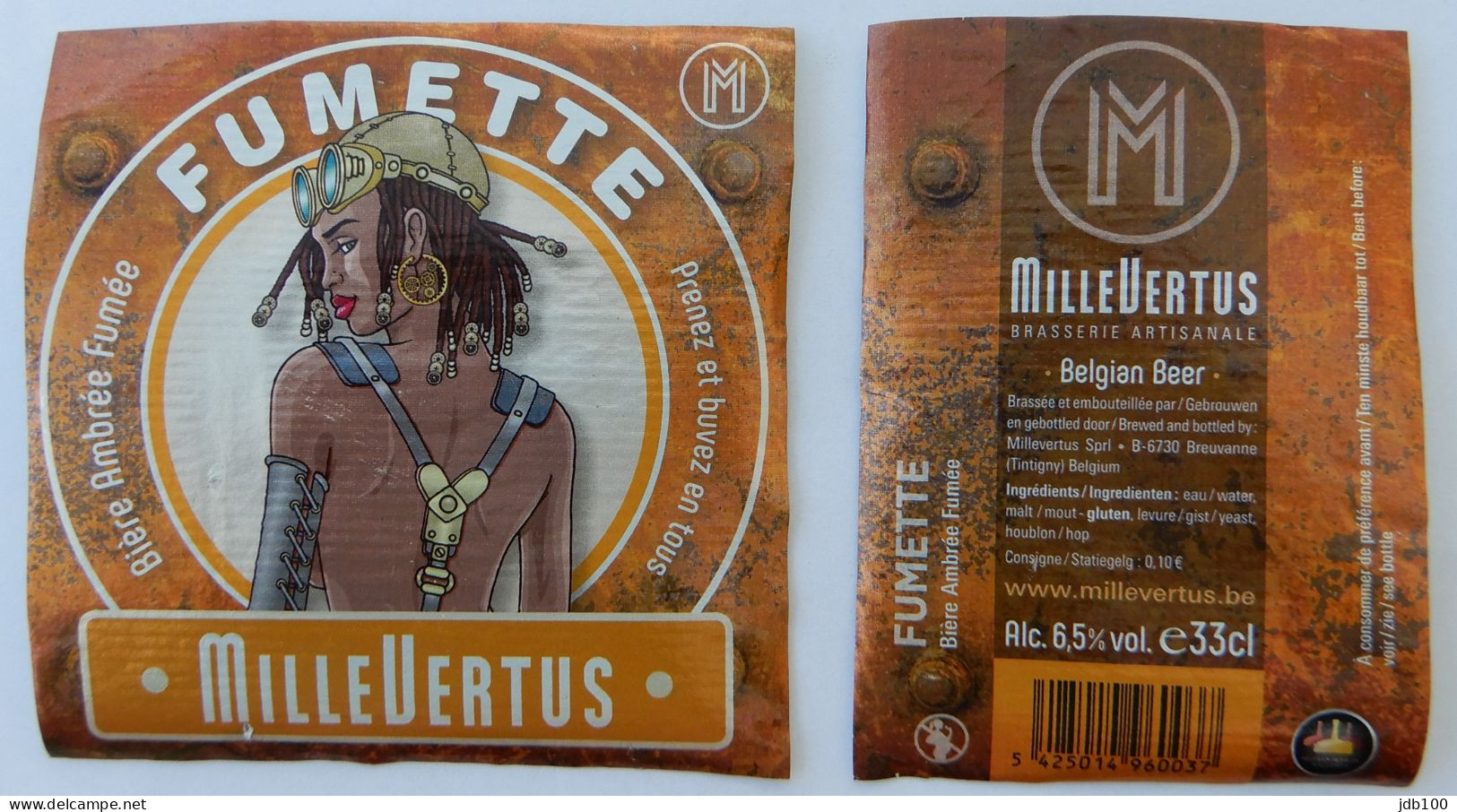 Bier Etiket (5p8), étiquette De Bière, Beer Label, Fumette Brouwerij Millevertus - Bière