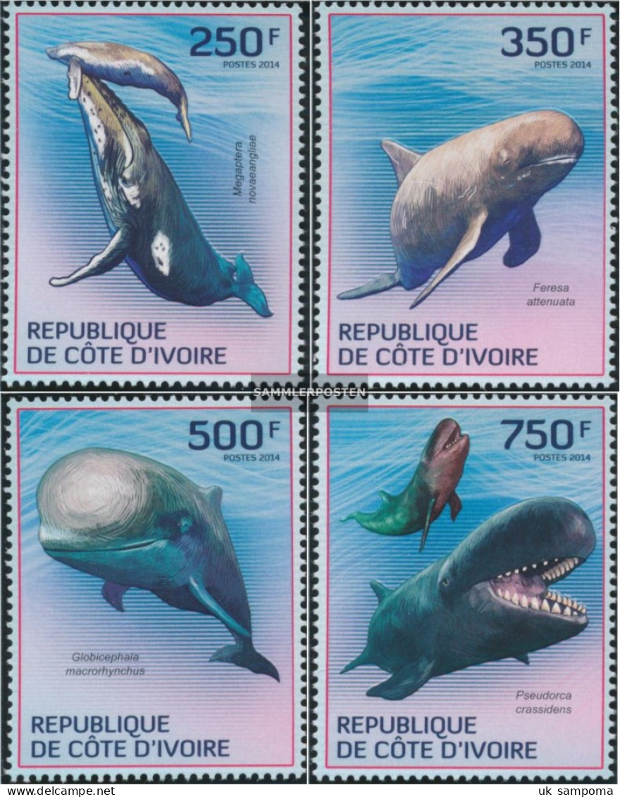 The Ivory Coast 1579-1582 (complete Issue) Unmounted Mint / Never Hinged 2014 Whales - Côte D'Ivoire (1960-...)