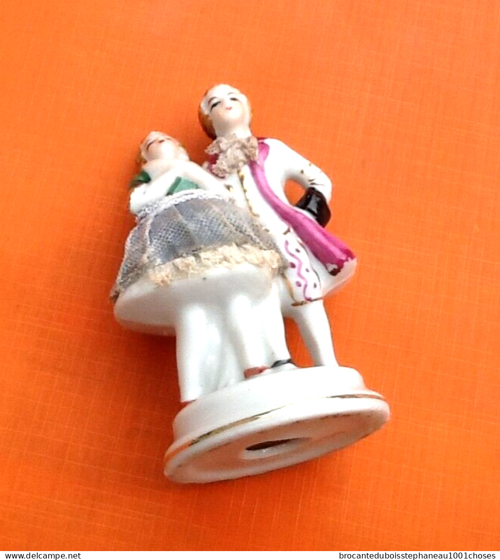 Figurine Couple Galant  Marquis / Marquise  Porcelaine Polychrome - Sonstige & Ohne Zuordnung