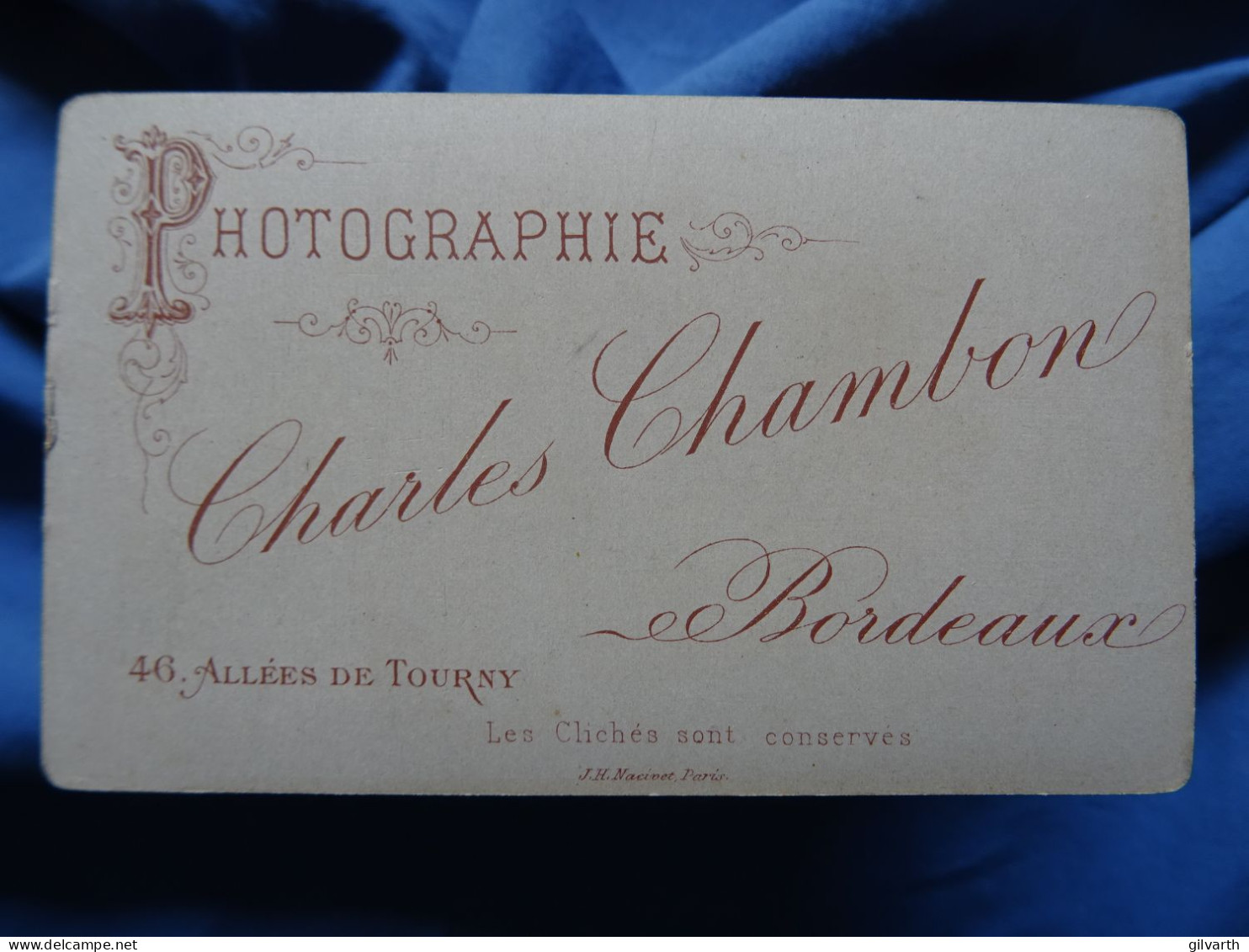 Photo CDV Chambon à Bordeaux  Militaire Assis  Lieutenant 130e Inf. Territoriale  CA 1890 - L678 - Ancianas (antes De 1900)