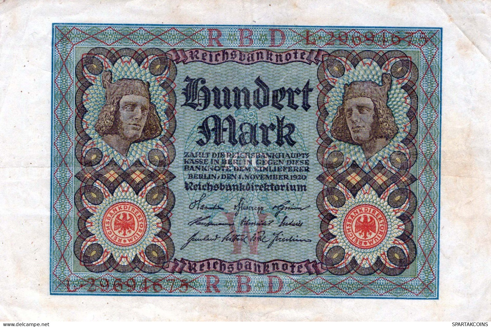 100 MARK 1920 Stadt BERLIN DEUTSCHLAND Papiergeld Banknote #PL098 - Lokale Ausgaben