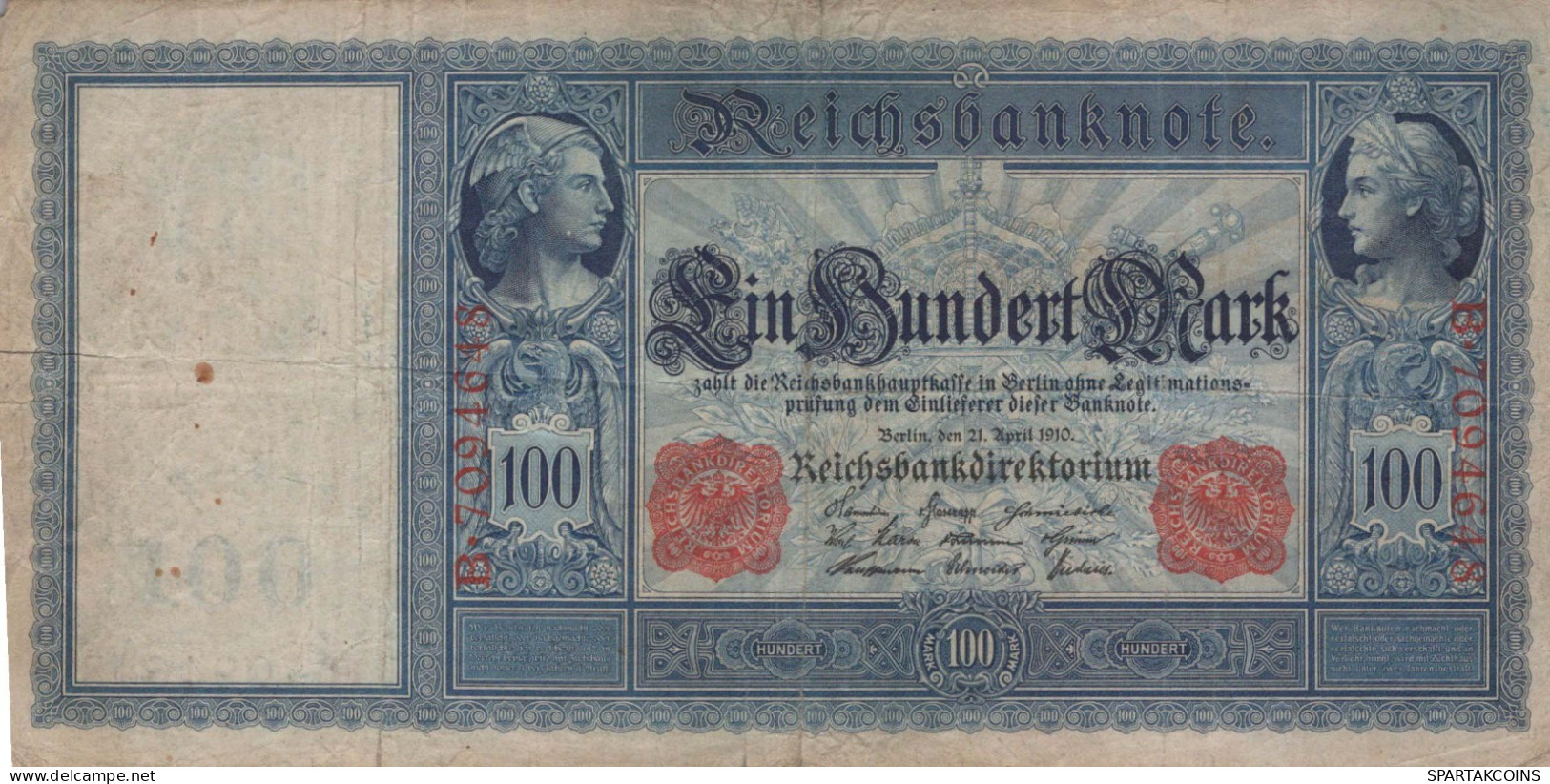 100 MARK 1910 DEUTSCHLAND Papiergeld Banknote #PL237 - Lokale Ausgaben