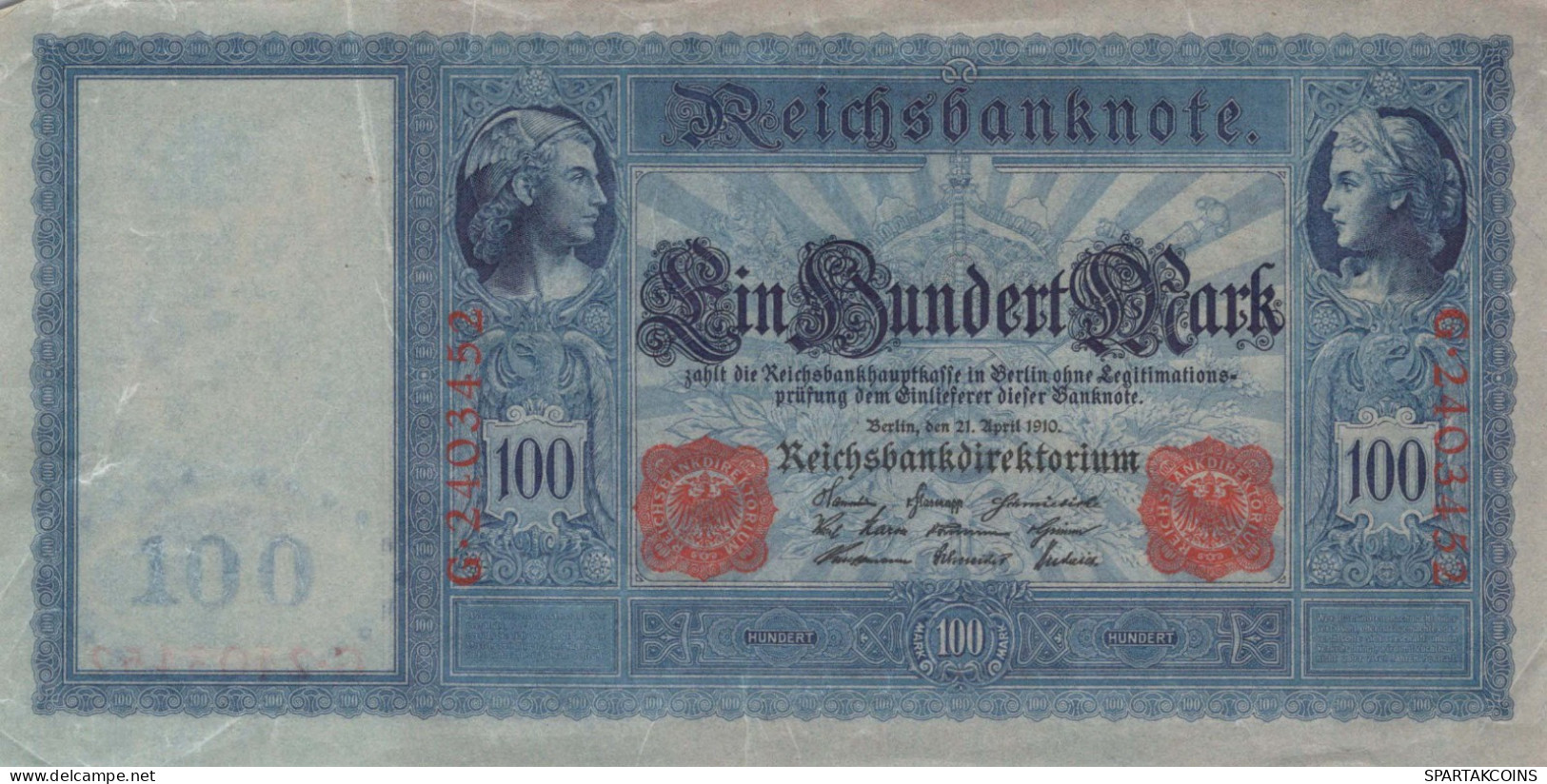 100 MARK 1910 DEUTSCHLAND Papiergeld Banknote #PL233 - Lokale Ausgaben