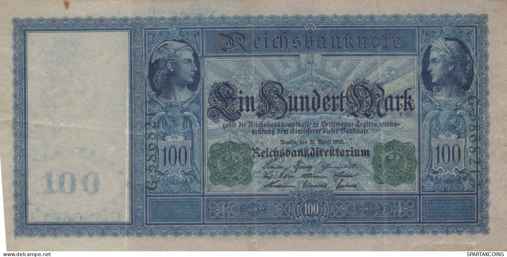 100 MARK 1910 DEUTSCHLAND Papiergeld Banknote #PL231 - Lokale Ausgaben