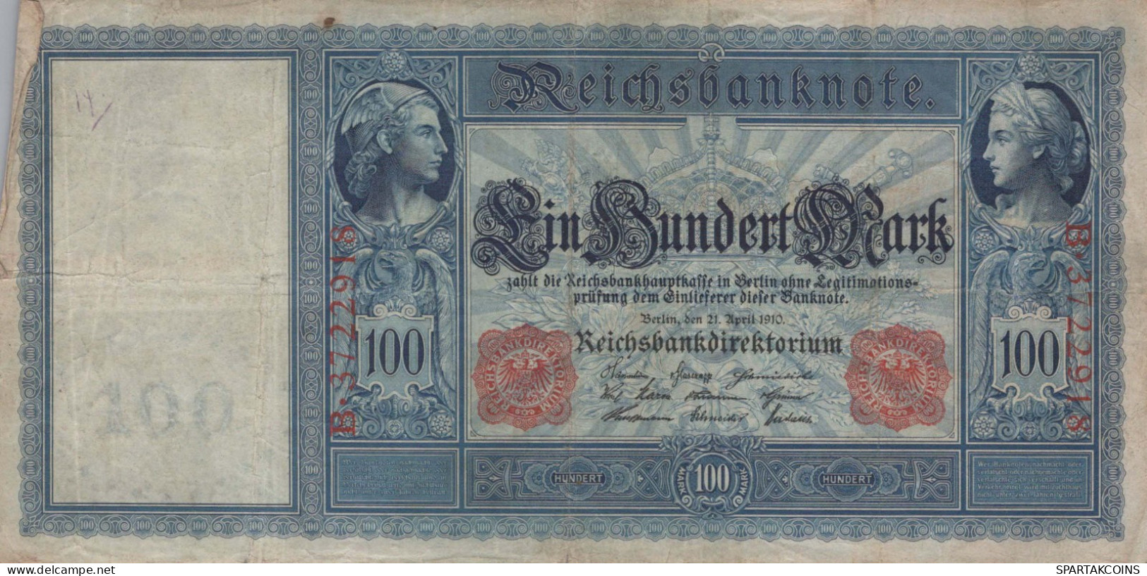 100 MARK 1910 DEUTSCHLAND Papiergeld Banknote #PL225 - [11] Lokale Uitgaven