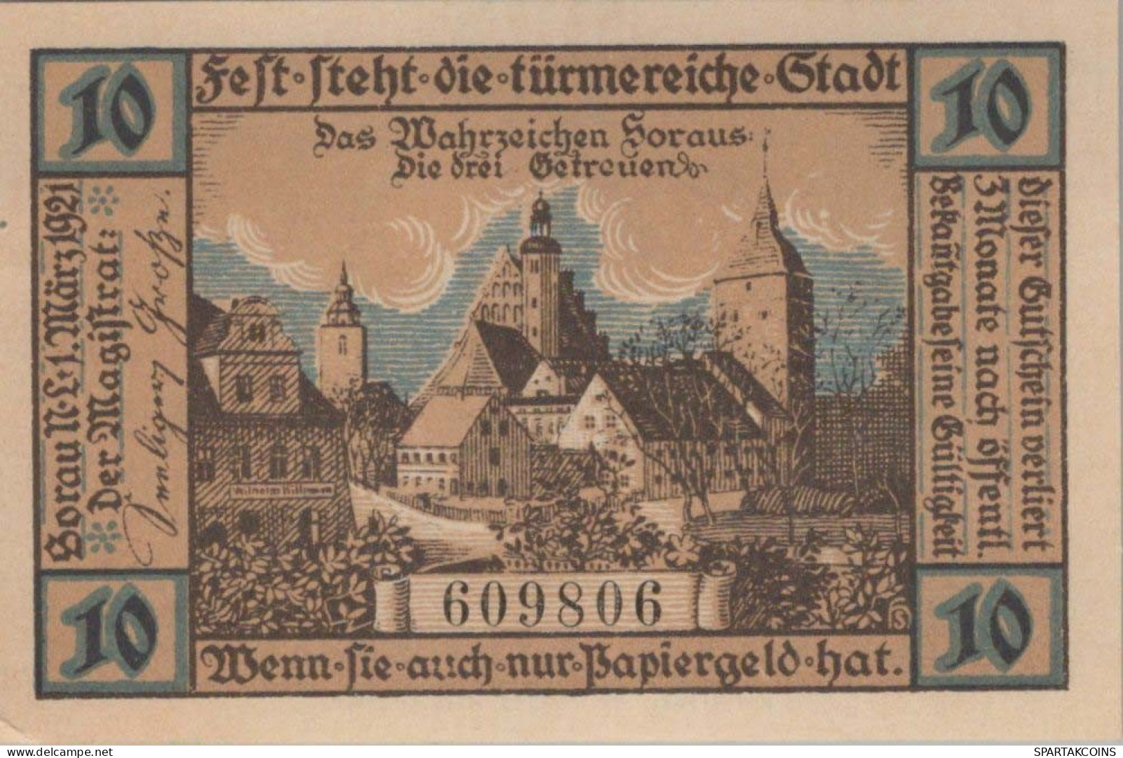 10 PFENNIG Stadt SORAU Brandenburg UNC DEUTSCHLAND Notgeld Banknote #PH952 - [11] Lokale Uitgaven