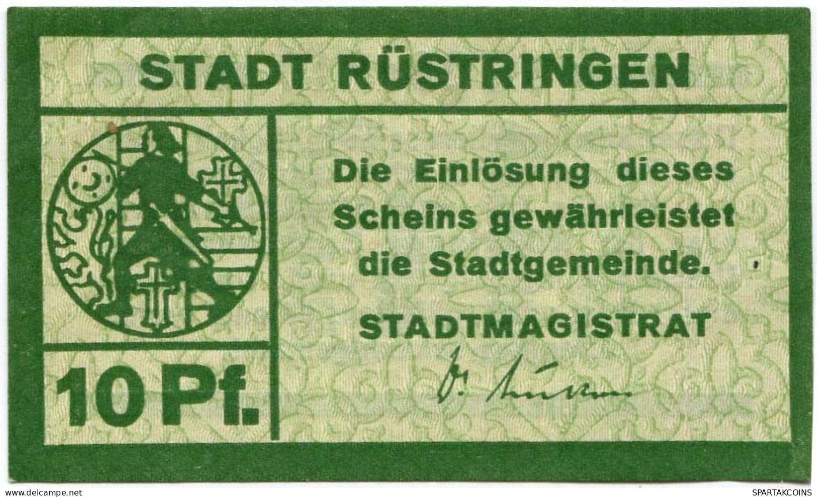 10 PFENNIG Stadt RÜSTRINGEN Oldenburg DEUTSCHLAND Notgeld Papiergeld Banknote #PL933 - [11] Lokale Uitgaven