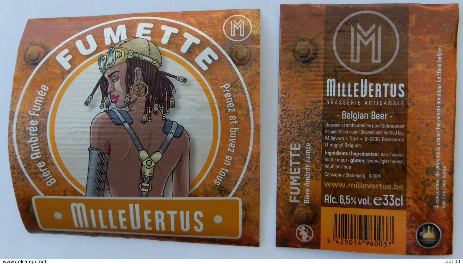 Bier Etiket (5q3), étiquette De Bière, Beer Label, Fumette Brouwerij Millevertus - Bière