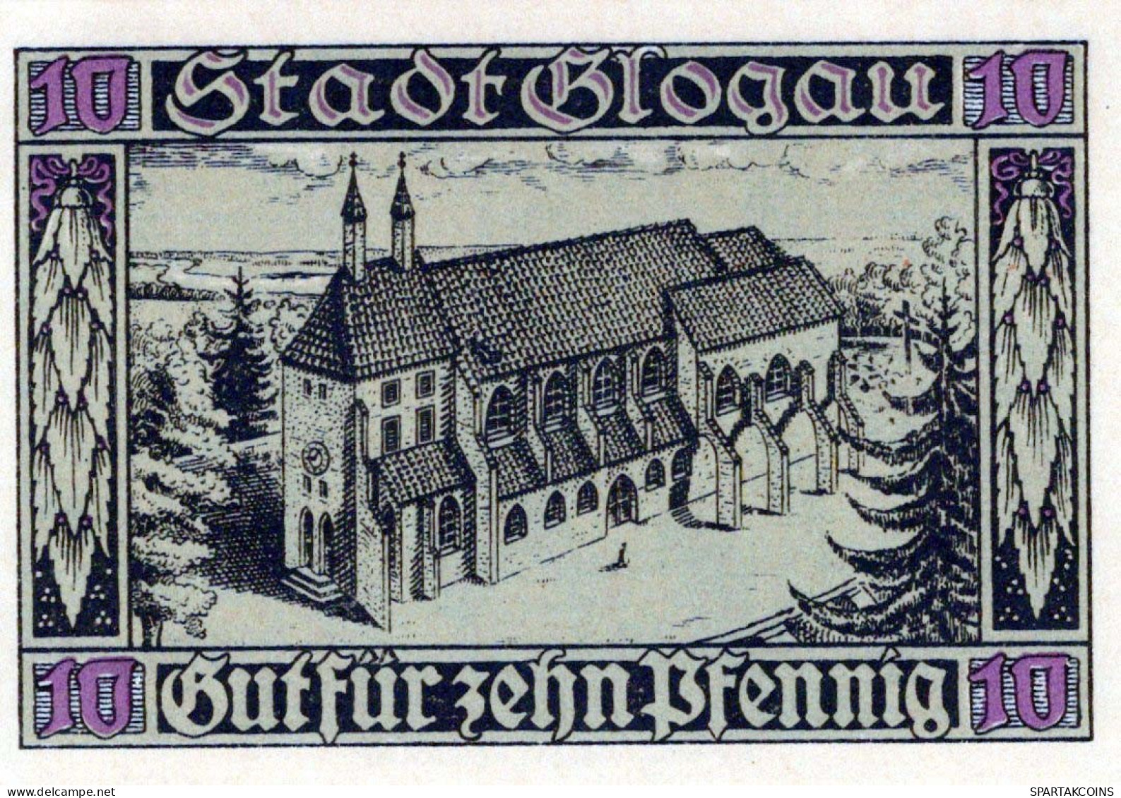 10 PFENNIG 1920 Stadt GLOGAU Niedrigeren Silesia DEUTSCHLAND Notgeld Banknote #PF835 - [11] Emissioni Locali