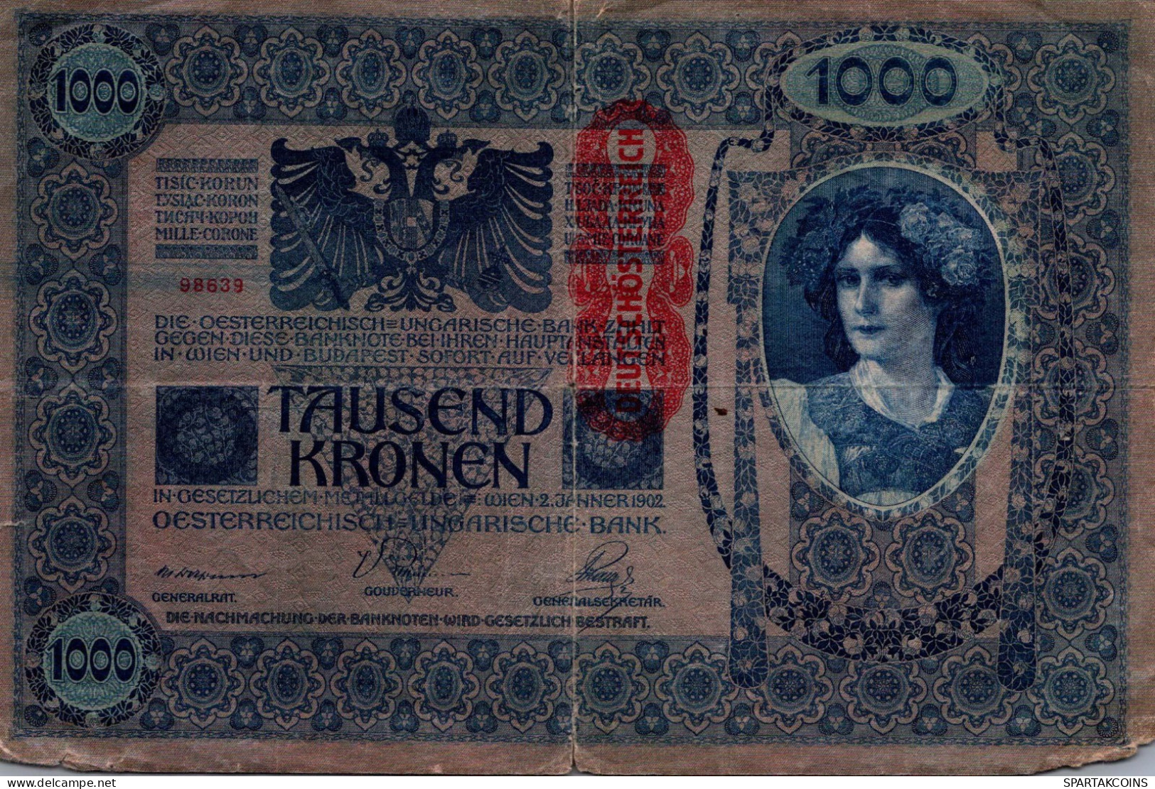 10000 KRONEN 1902 Österreich Papiergeld Banknote #PL316 - [11] Lokale Uitgaven