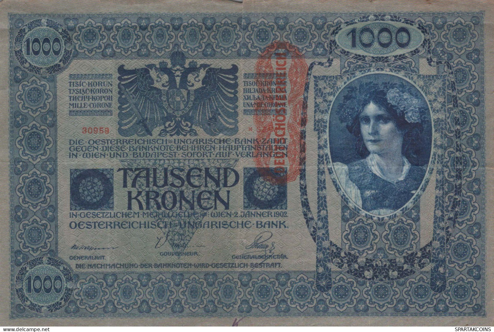 10000 KRONEN 1902 Österreich Papiergeld Banknote #PL320 - [11] Lokale Uitgaven