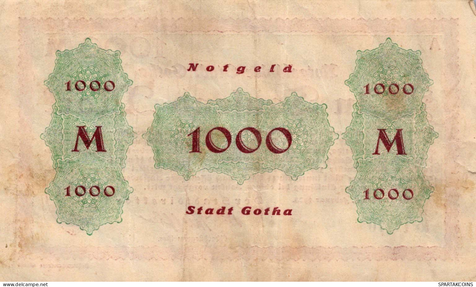 1000 MARK 1925 Stadt GOTHA Thuringia DEUTSCHLAND Notgeld Papiergeld Banknote #PK939 - [11] Lokale Uitgaven