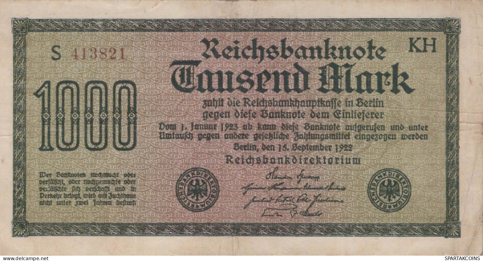 1000 MARK 1922 Stadt BERLIN DEUTSCHLAND Papiergeld Banknote #PL427 - [11] Emissions Locales
