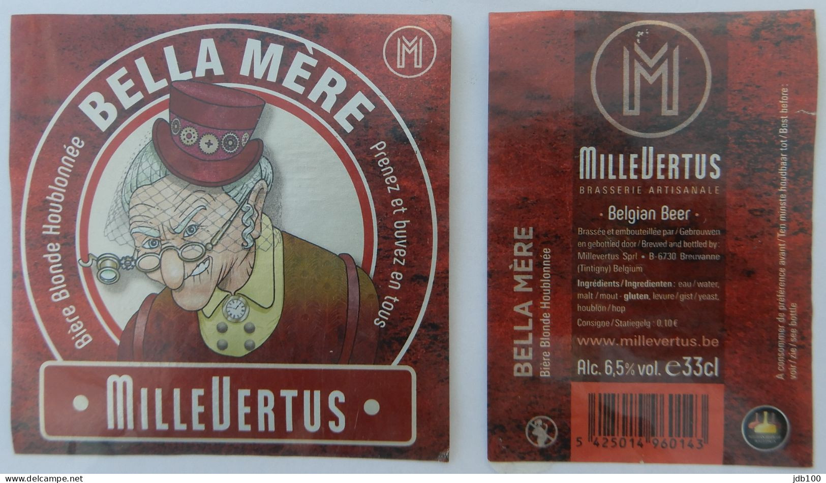 Bier Etiket (5q9), étiquette De Bière, Beer Label, Bella Mère Brouwerij Millevertus - Bière