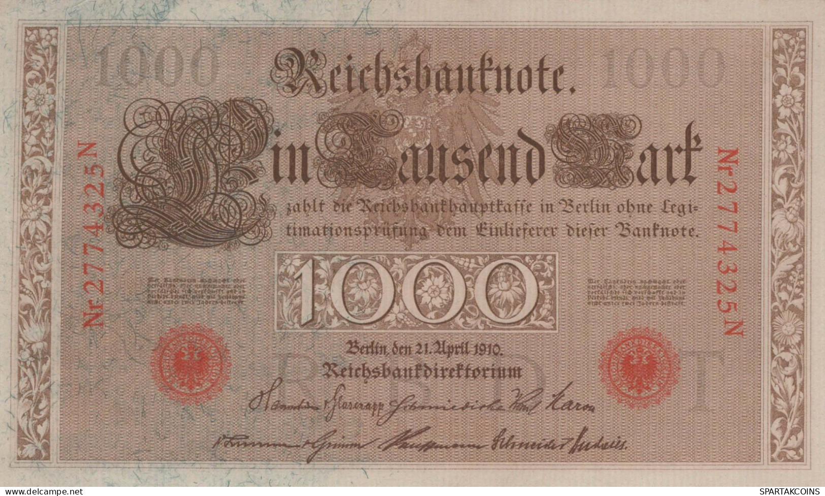 1000 MARK 1910 DEUTSCHLAND Papiergeld Banknote #PL341 - [11] Emisiones Locales