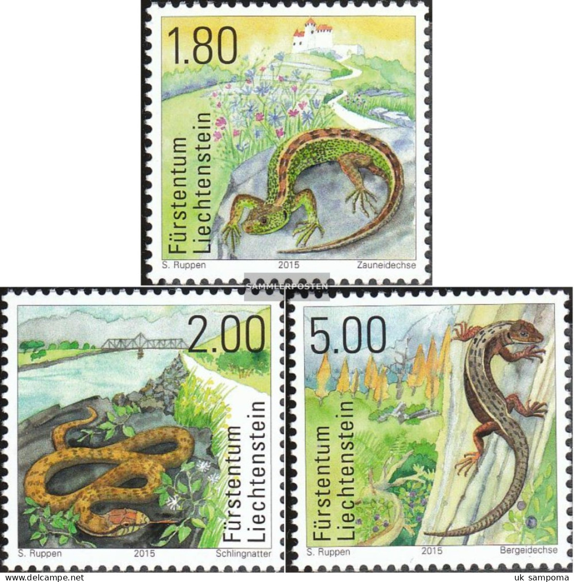 Liechtenstein 1758-1760 (complete Issue) Unmounted Mint / Never Hinged 2015 Reptiles - Nuovi