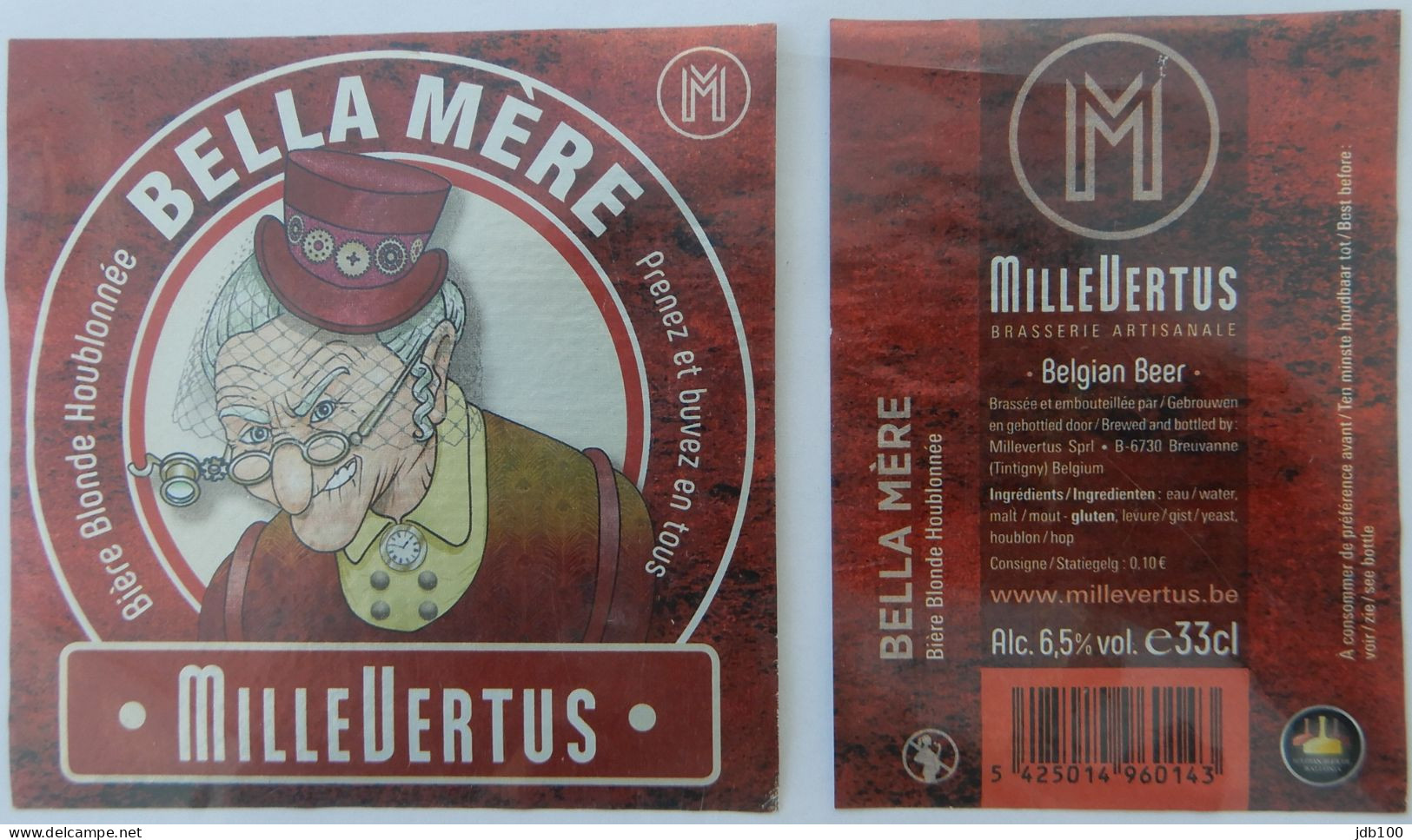 Bier Etiket (5r2), étiquette De Bière, Beer Label, Bella Mère Brouwerij Millevertus - Bière