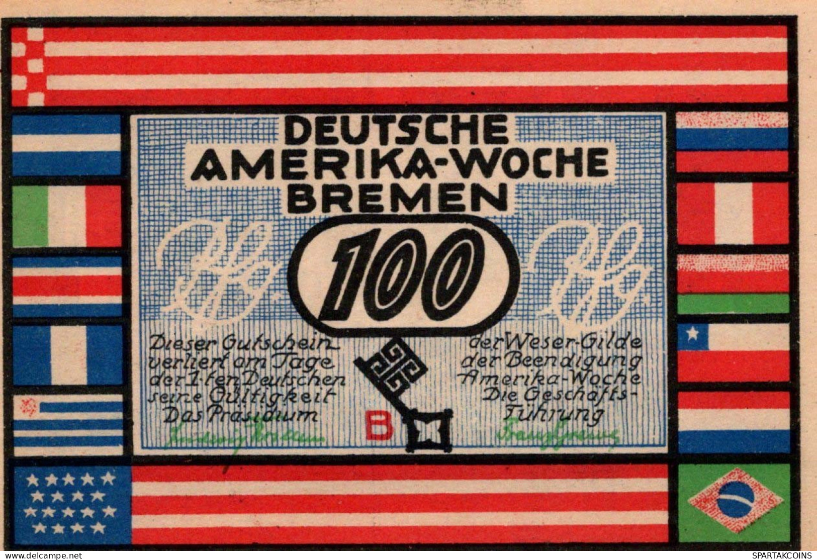 100 PFENNIG 1914-1924 Stadt BREMEN Bremen UNC DEUTSCHLAND Notgeld #PC283 - [11] Lokale Uitgaven