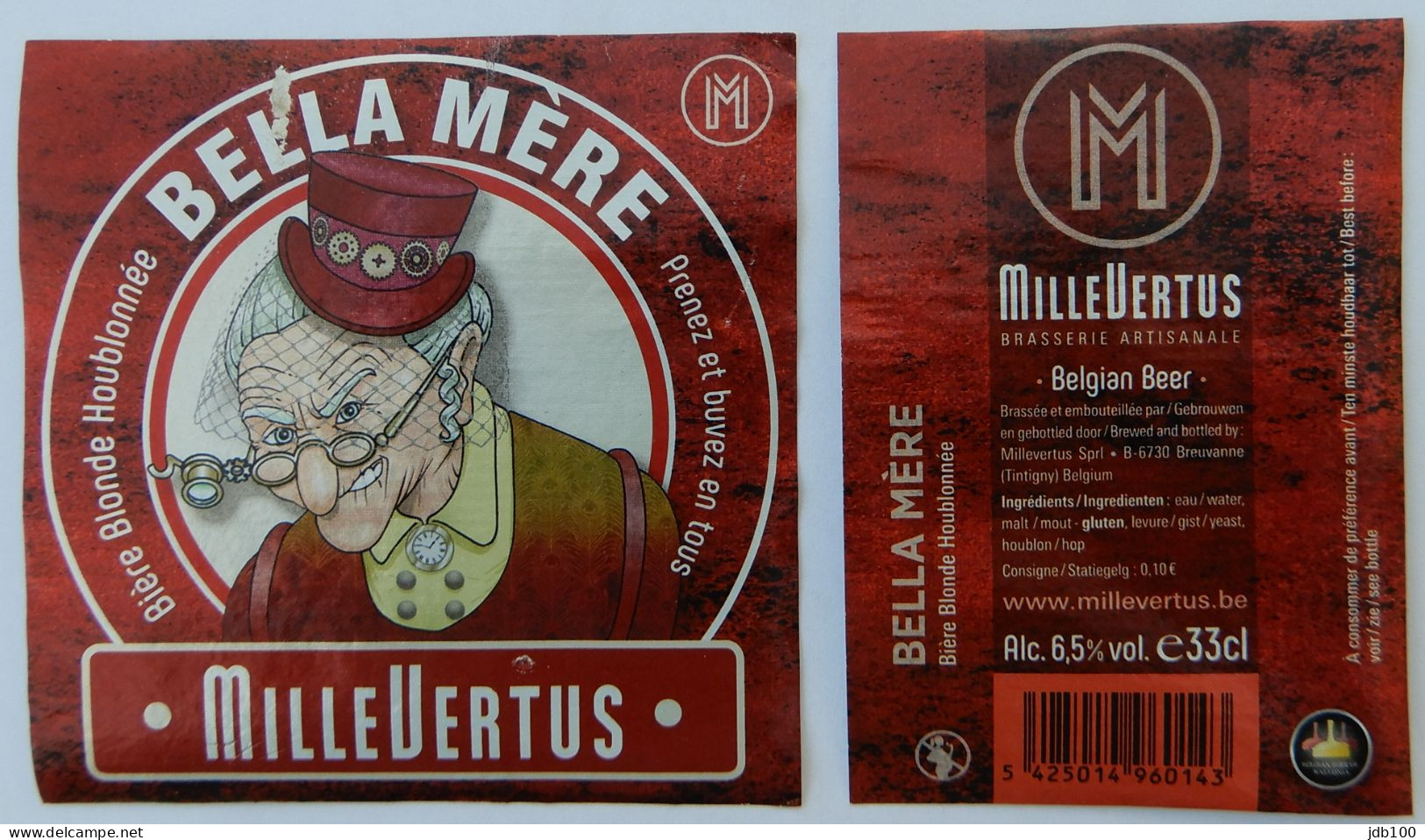 Bier Etiket (5r3), étiquette De Bière, Beer Label, Bella Mère Brouwerij Millevertus - Bière