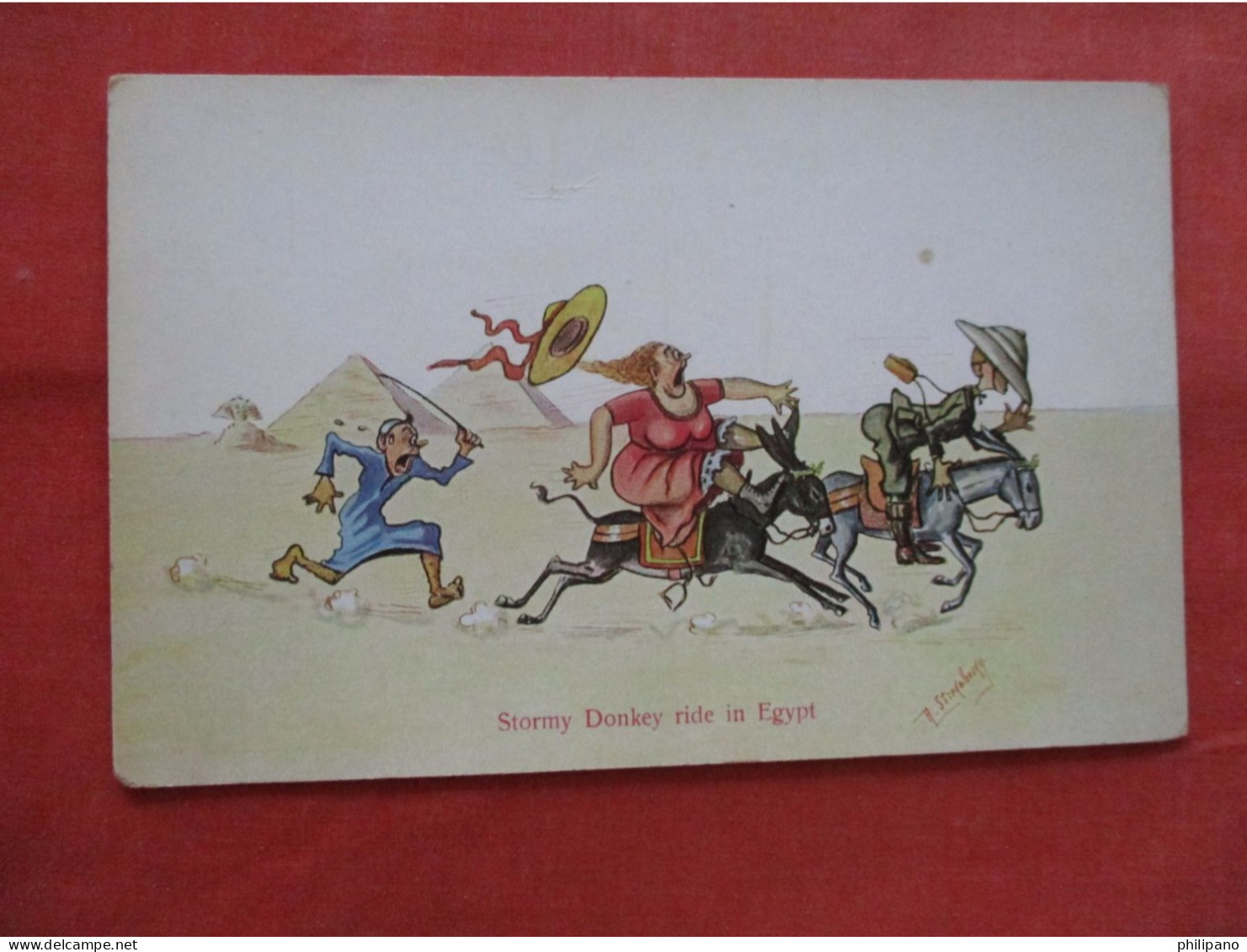 Humour In Egypt Postcards Satirizing Tourists By Strekalovsky, R  Ref 6387 - Other & Unclassified