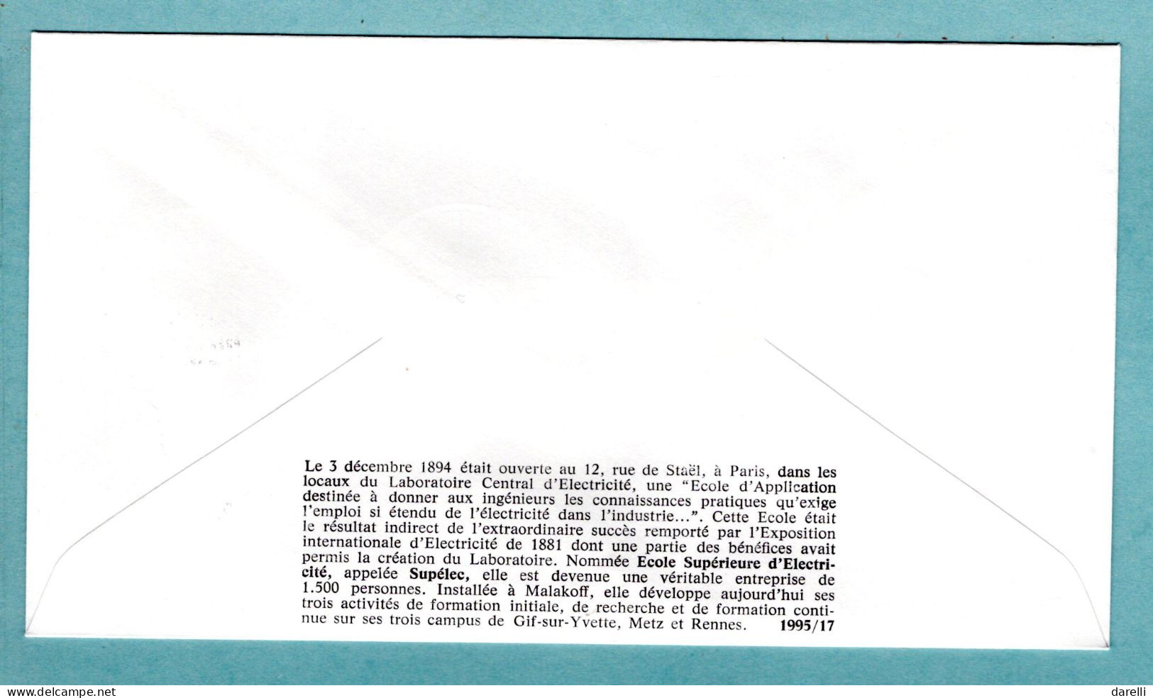 FDC France 1995 - Ecole Supérieure D'électricité - YT 2937 - 91 Gif Sur Yvette (soie) - 1990-1999