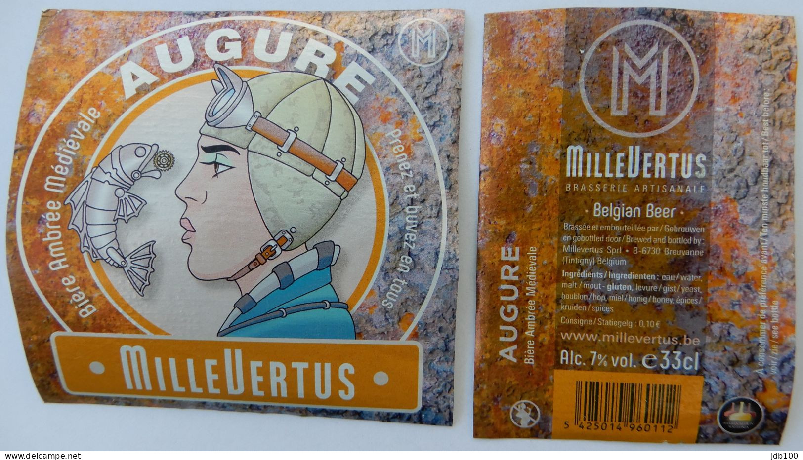 Bier Etiket (5r6), étiquette De Bière, Beer Label, Augure Brouwerij Millevertus - Bière